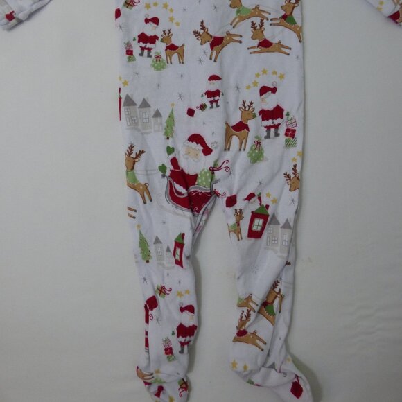 Pottery Barn Kids Santa Print Footie & Reindeer Rattle Set, Size 3-6 Months - Picture 3 of 4